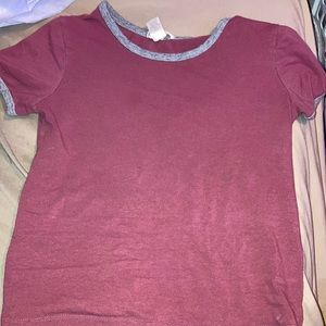 Pink and grey crop top. Size large. Brand is bozzolo